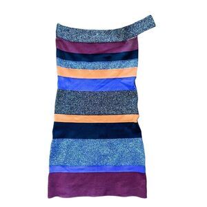 Missoni Bandage Dress One Shoulder Striped Size 4